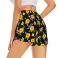 thumbnail image 3 of Vsdgher Daisies Flowers Print Women's Running Double Layer Shorts High Waisted with Pockets Elastic Yoga Workout Athletic Gym Sports, 3 of 8