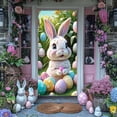 thumbnail image 4 of TIMIFIS Polyester Rideau de Porte en, Rideaux de Porte de Pâques Œufs Lapin Jardin Fête Rideaux Suspendus Atmosphères Installation Photo Décoration Maison, 4 of 6