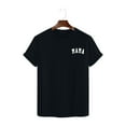 thumbnail image 4 of Charella Shirts for Women Summer Tops Letter Print Graphic Short Sleeve Tee Summer Basic Crew Neck Casual Loose Tops (L, Black), 4 of 6