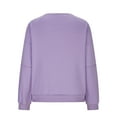 thumbnail image 5 of QUYUON Crewneck Sweatshirts Womens Casual Long Sleeve Crew Neck Sweatshirts Pullover Tops Oversized Sweatshirt for Women Loose Fit Blouse Shirts Winter Warm Sweater Coat Purple XL, 5 of 6