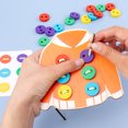 thumbnail image 3 of Kids Threading Toy Clothes Cute Fashion Wooden Lacing Toy Early Learning Toy, 3 of 10