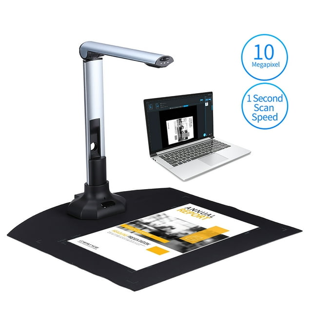 Scanner de Documents Définition 10MP HD Pliable Portable Caméra A3 pour Factures Cartes d'Identité Livres Magazines