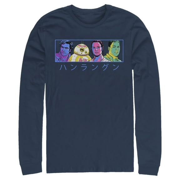 Men's Star Wars: The Rise of Skywalker Kanji Heroes  Long Sleeve Shirt Navy Blue 2X Large