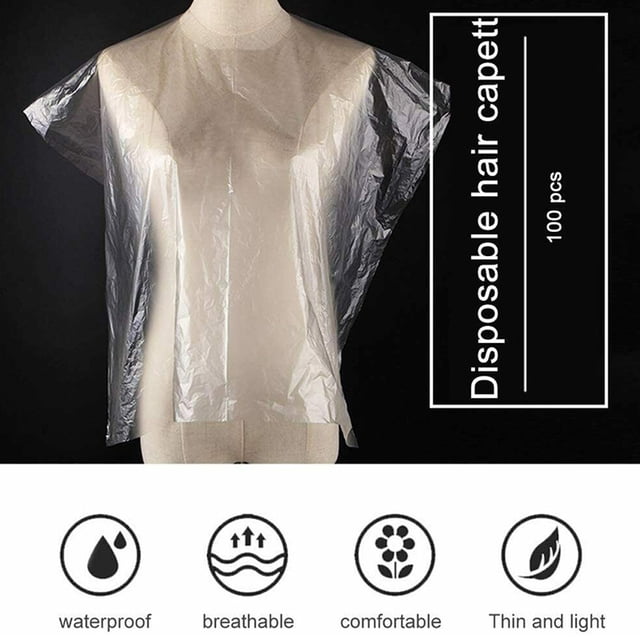 Cape de Barbier Imperméable, Cape de Coupe de Cheveux, Transparente 33.1x25.2 Po pour Salon à Domicile Outils de Barbier