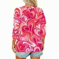 thumbnail image 4 of Dwralegc Women's Casual Tshirts Tee Tunic Long Sleeve Crew Neck Cute Tops Valentine Fashion T Shirts Heart Print Oversized Tshirts Hot Pink L, 4 of 7