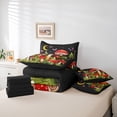 thumbnail image 6 of jejeloiu Red Mushroom Fungus 7-Piece Twin Bedding Sets,Rustic Plants Leaves Bedding Comforter Set,Red Green Black Sheet Sets For Girl,Luxury Bedroom Decor Reversible, 6 of 8