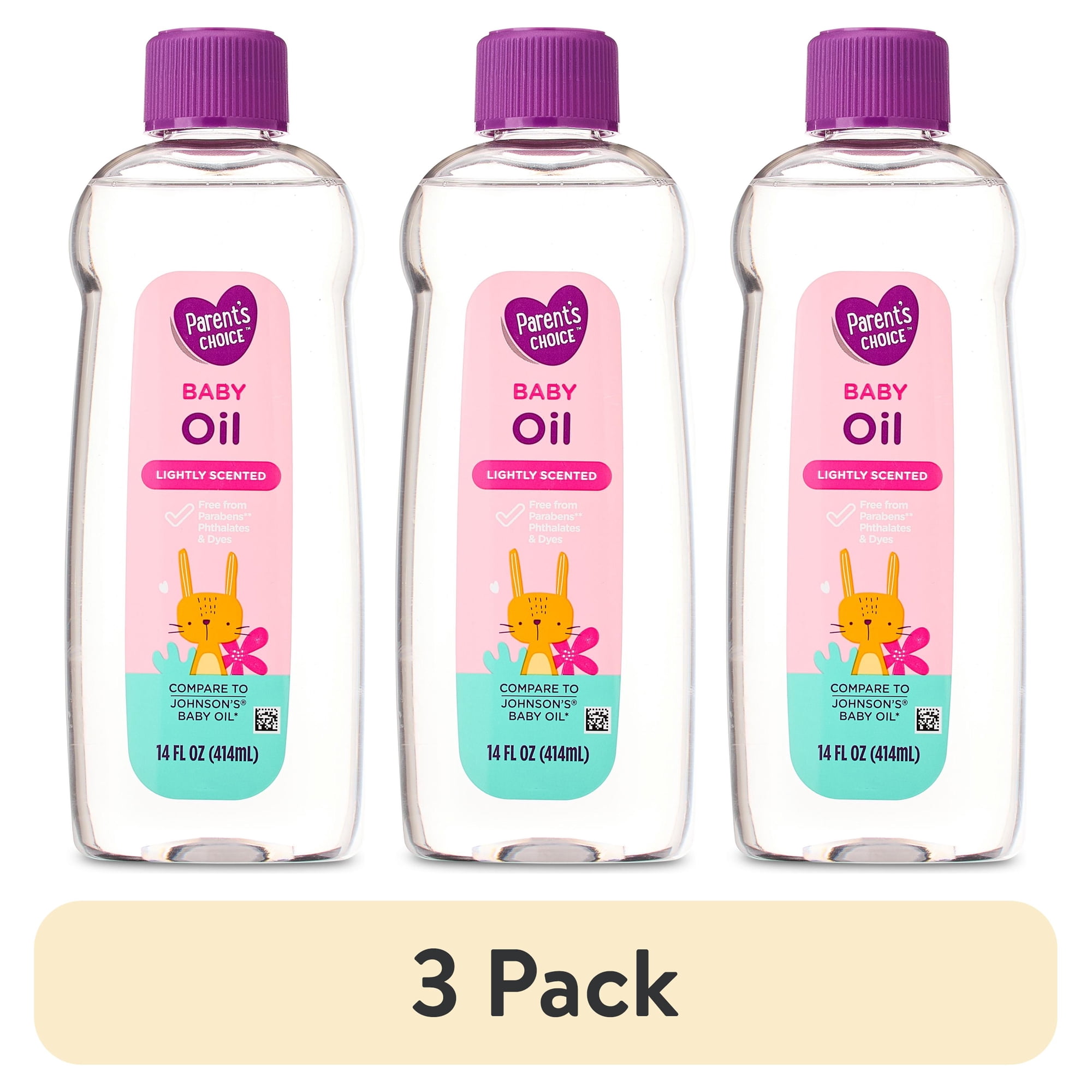 (3 pack) Parent's Choice Baby Moisturizing Oil, 14 fl oz