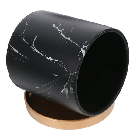 WHAMVOX Garden Pot Feet Marble Flower Pot Indoor Flowerpot Office 15X15CM Black