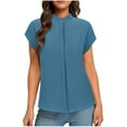 thumbnail image 1 of FAIWAD Hauts Décontractés pour Femmes Été Blouses Habillées Col Rond Dames Confortables T-Shirts de Travail de Bureau, 1 of 5