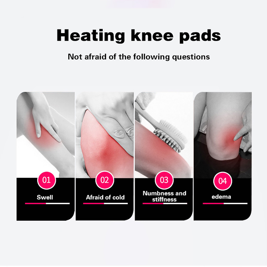 LHWEN Therapeutic Heated Knee Brace Wrap with Warm Massage and Adjustable Compression Electric Heating Pad for Knee and Discomfort Ideal for Fitness Yoga and Outdoor Activities USB Powered Neoprene