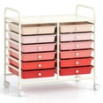 thumbnail image 1 of Costway Chariot Roulant à 12 Tiroirs pour Rangement de Scrapbooking et Papier, Bacs d'Atelier, Rose, 1 of 10