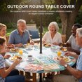 thumbnail image 3 of Round Outdoor Tablecloth with Umbrella Hole and Zipper, Marine Life Tablecloth with Elastic Waterproof, Nautical Underwater Coral Shell Starfish Watercolor Patio Table Covers for 45" - 54" Tables, 3 of 9