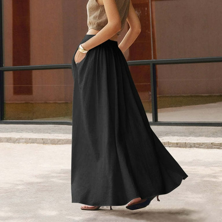 Blmnix Midi Skirt Womens Skirt Flare Cotton Dress Green Mid-Length Pencil  Skirts for Women,XL - Walmart.com