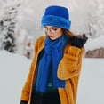 thumbnail image 3 of Loritta Winter Hats for Women Long Classic Scarf Warmer Gloves Set Winter Accessories for Women Gemstone Blue, 3 of 5
