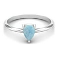 thumbnail image 2 of Larimar 6x4mm Pear Shape 925 Sterling Silver Valentines Day Gifts Ring, 2 of 4