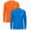 Orange/Royal- Long Sleeve, variant on iXtreme Boys Rash Guard - 2 Pack Quick Dry UPF 50+ Sun Protection Swim Shirt for Boys (4-18)