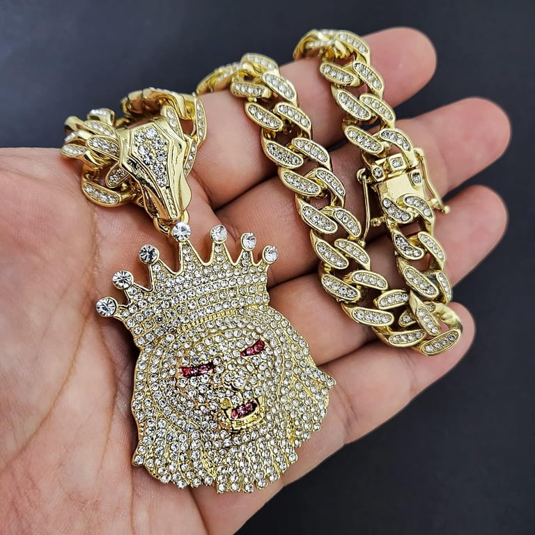 Ciondolo Hip Hop MaxBling81 Con Zirconio Cubico E Placcatura Oro, Rapper Ciroc Vodka Style - Foto 3