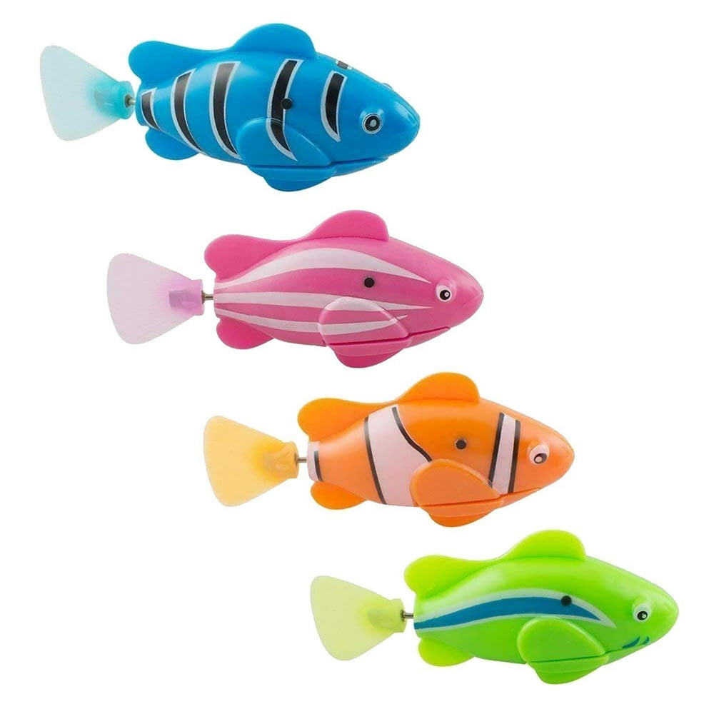 XYKTGH 4 Pack Swimming Robot Fish Electric Turbot Clownfish Water ...