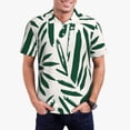 thumbnail image 5 of Yiaed Palm Branch With LeavesPrint Men's Short Sleeve Polo Shirt,Golf Polo for Men Three-Button Golf Shirt Athletic Casual Collared T-Shirt- Large, 5 of 7