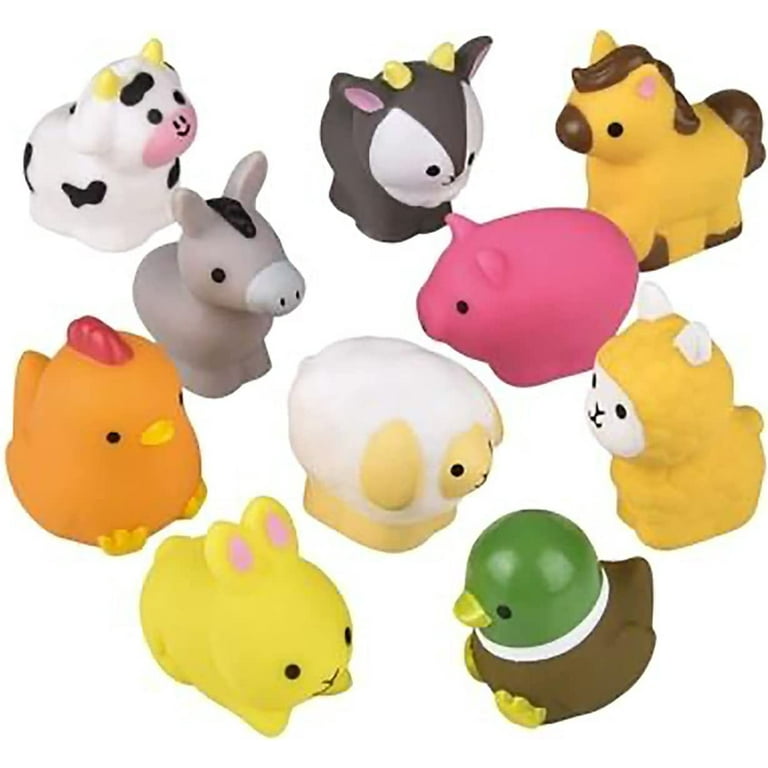 Set of 10 Farm Animal Figurines - Cute Little Animal Figures for Decoration / Gifts or Party Favors