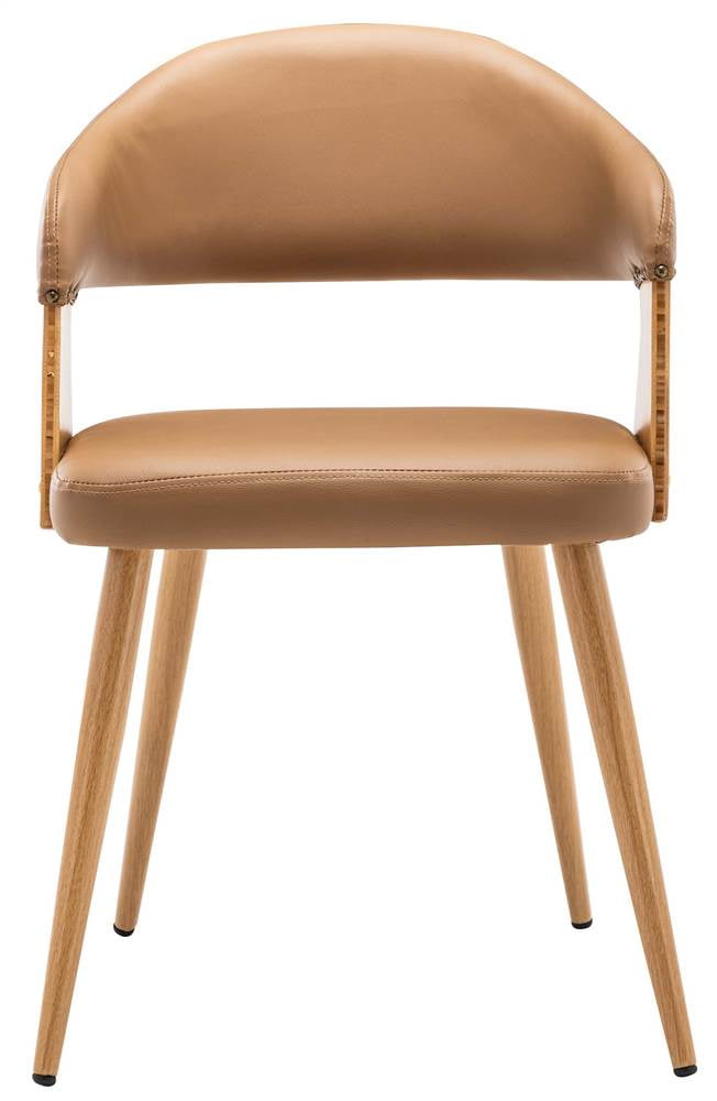 Tadala PU Leather & Wood Dining Arm Chair Open Back (Set 2)