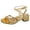 Gold, variant on Women’s Open Toe Chunky Heels Slingback Strappy Heeled Sandals with Adjustable Buckle Strap Party Prom Sexy Dressy Shoes Gold Size 7.5