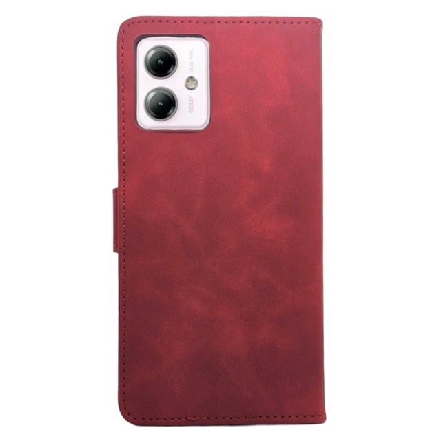 Funda Cartera Suave Cely Vesmir Para Motorola G14 Rojo Con 2 micas