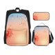 thumbnail image 1 of Easygdp The Sunset of Dandelion Mochila para Niños y Niñas con Set de Caja de Almuerzo y Estuche para Lápices 3 en 1, Mochila Escolar Estampada para Adolescentes, 1 of 7