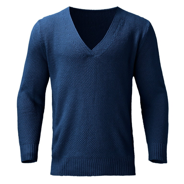 Pedort Men Autumn Winter Sweaters Batwing Sleeve Slouchy Ribbed Knit Tunic  Sweaters Pullover Dark Blue,M 