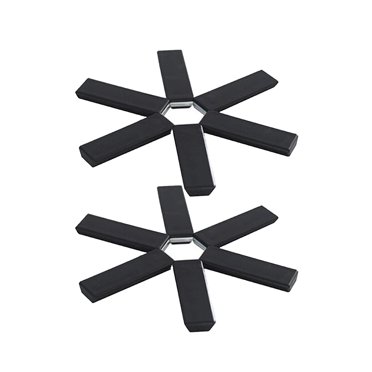 Foldable Silicone Coasters - GOODCHANCEUK 4 Pcs Cross Shaped Heat Insulation Placemat Collapsible Pan Holder Drying Rack/Coasters For Cup Pot Plates Plates