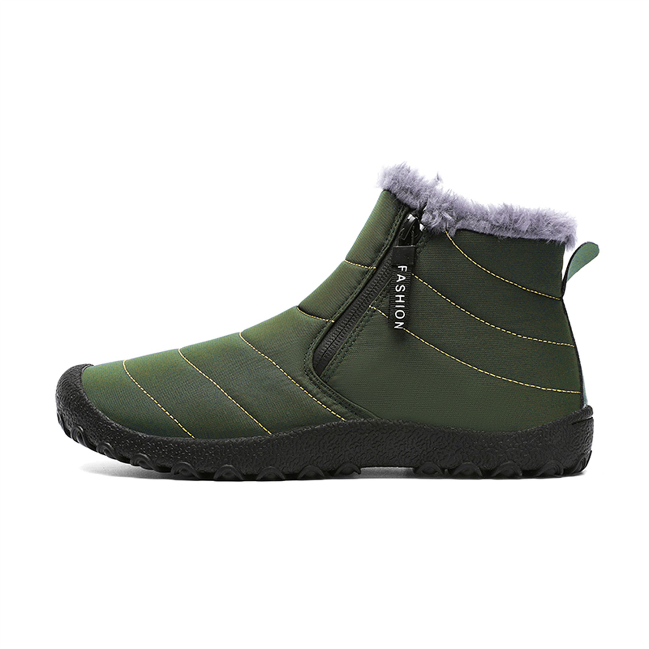 LASUDRAA Mens Barefoot Winter Boots Water-Resistant Slip-Resistant Hiking Snow Shoes Lightweight Warm Ankle-High Boots, Wide Toe Box,Trails & Everyday Wear