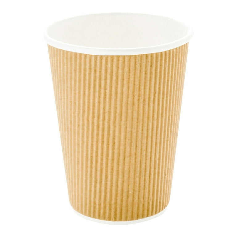 16 oz Red Paper Coffee Cup - Ripple Wall - 3 1/2 x 3 1/2 x 5 1/2 - 500  count box