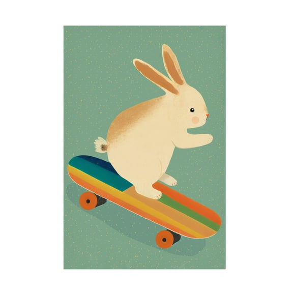 Trademark Fine Art Treechild Bunny On Skateboard Canvas Wall Art