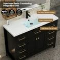 thumbnail image 5 of eclife 48" Freestanding Double Sink Bathroom Vanity with Resin Top, Faucet, and Drain, 5 of 9
