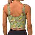 thumbnail image 2 of Bixox Women's Taco Pattern Fitness Navel Tank Top U-Back Yoga Tank Top Sweatshirt Sports Bra, 2 of 5