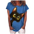 thumbnail image 2 of Pntutb Moda Mujer Verano Impreso Manga Corta Cuello Redondo Camiseta Casual Tee tops Pntutb Pntutb-2001, 2 of 3