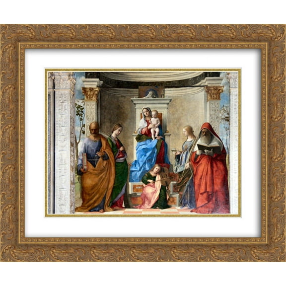 Giovanni Bellini 2x Matted 24x20 Gold Ornate Framed Art Print 'Sacred Conversation'