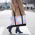 thumbnail image 4 of FORMRS Canvas Laptop Tote Bag for Women with 15.6" Computer Compartments Shoulder Handbag, Pink Daisy, 4 of 7