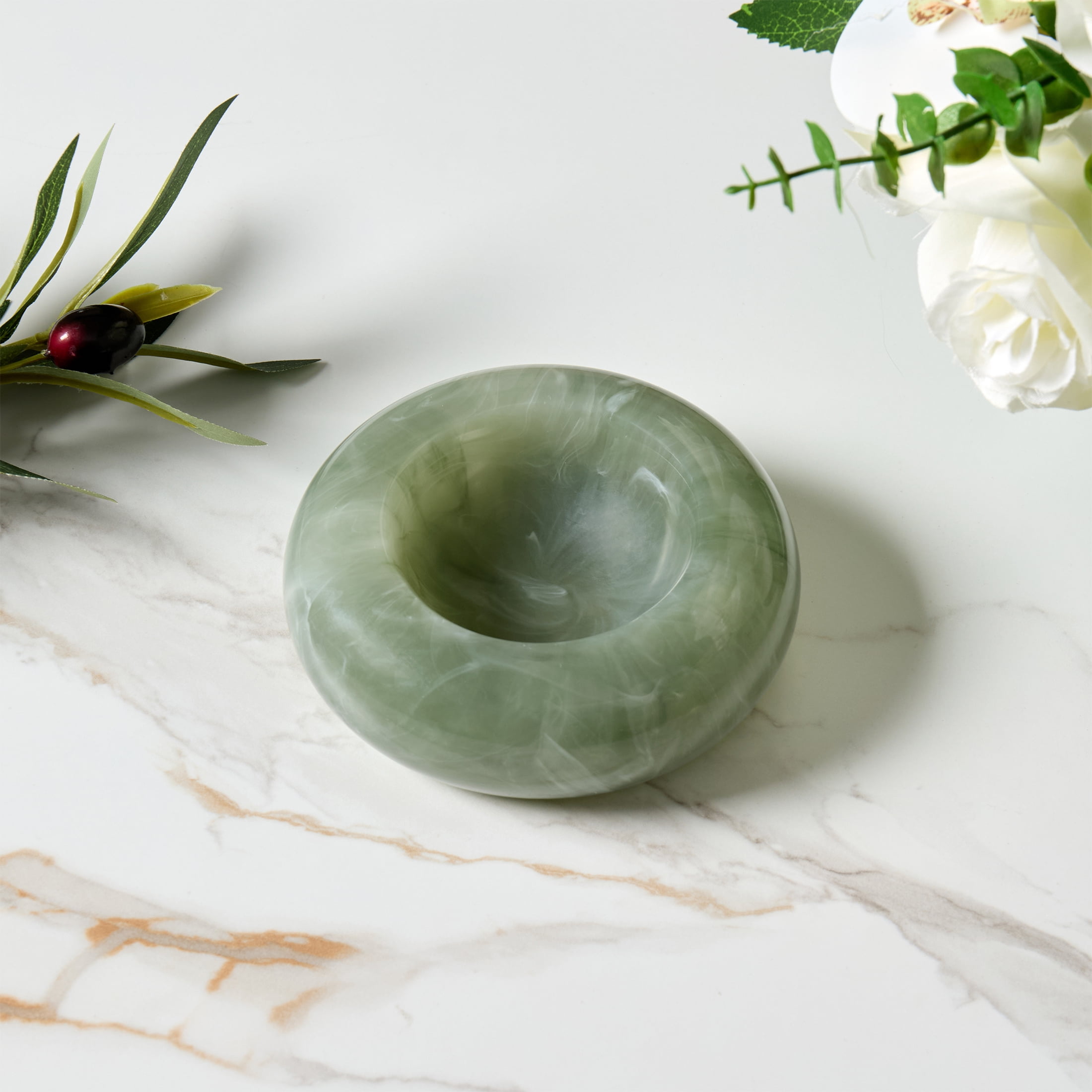 Home Decor Collection 4.5" Green Bubble Resin Trinket Tray
