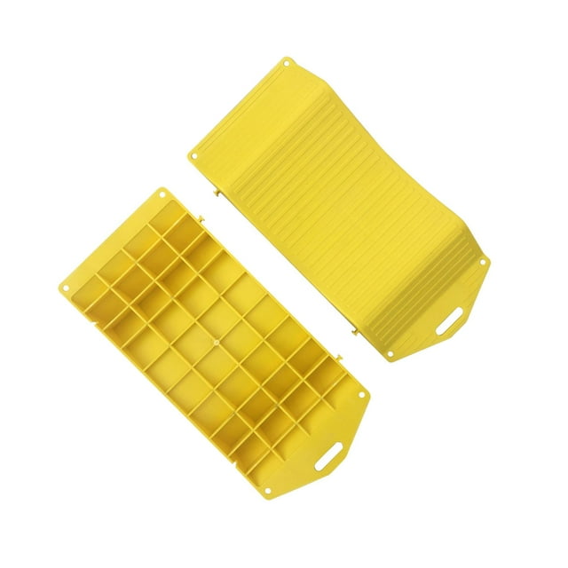 relayinert 2 Pcs Rampes Économiseurs de Pneus Portables Hautement Visibles pour Protection Jaune 44x20x4cm