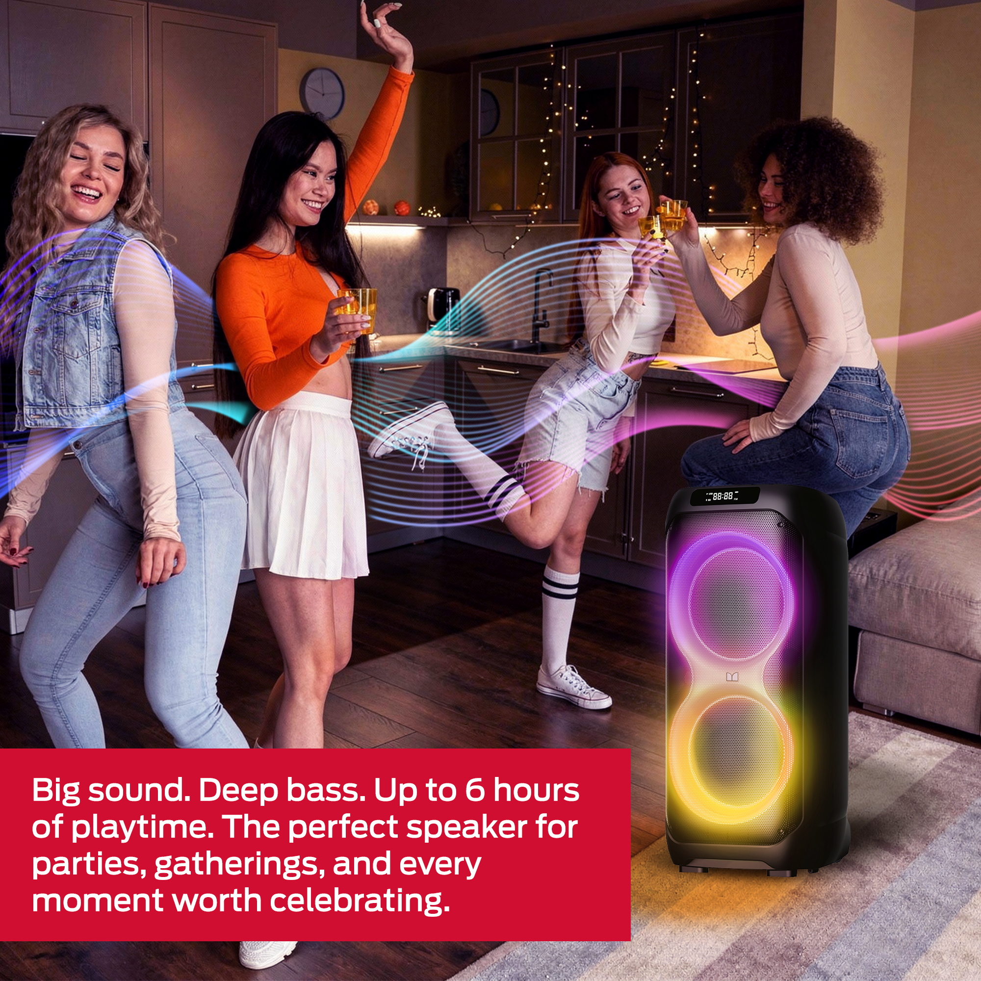 Monster Party Flux Portable Bluetooth Speaker, Black photo 5
