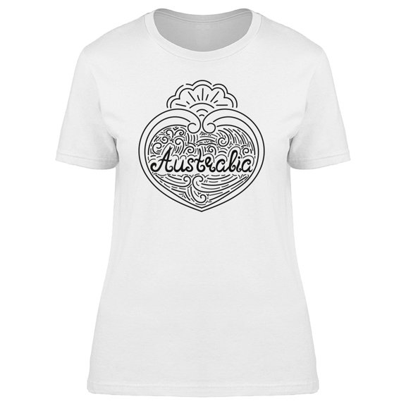 Australia B&W Waves Heart Tee Women's -Image by Shutterstock