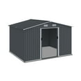 thumbnail image 5 of CoSoTower Outdoor Storage Shed 8 X 10 FT Large Metal Tool Sheds, Heavy Duty Storage House with Sliding Doors with Air Vent for Backyard Patio Lawn to Store Bikes, Tools, Lawnmowers Grey, 5 of 6