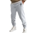 thumbnail image 3 of Awwp Mens Sweatpants, Thermal High Waisted Sweatpants Pattern Printed Gym Joggers Pants for Men Grey S, 3 of 5