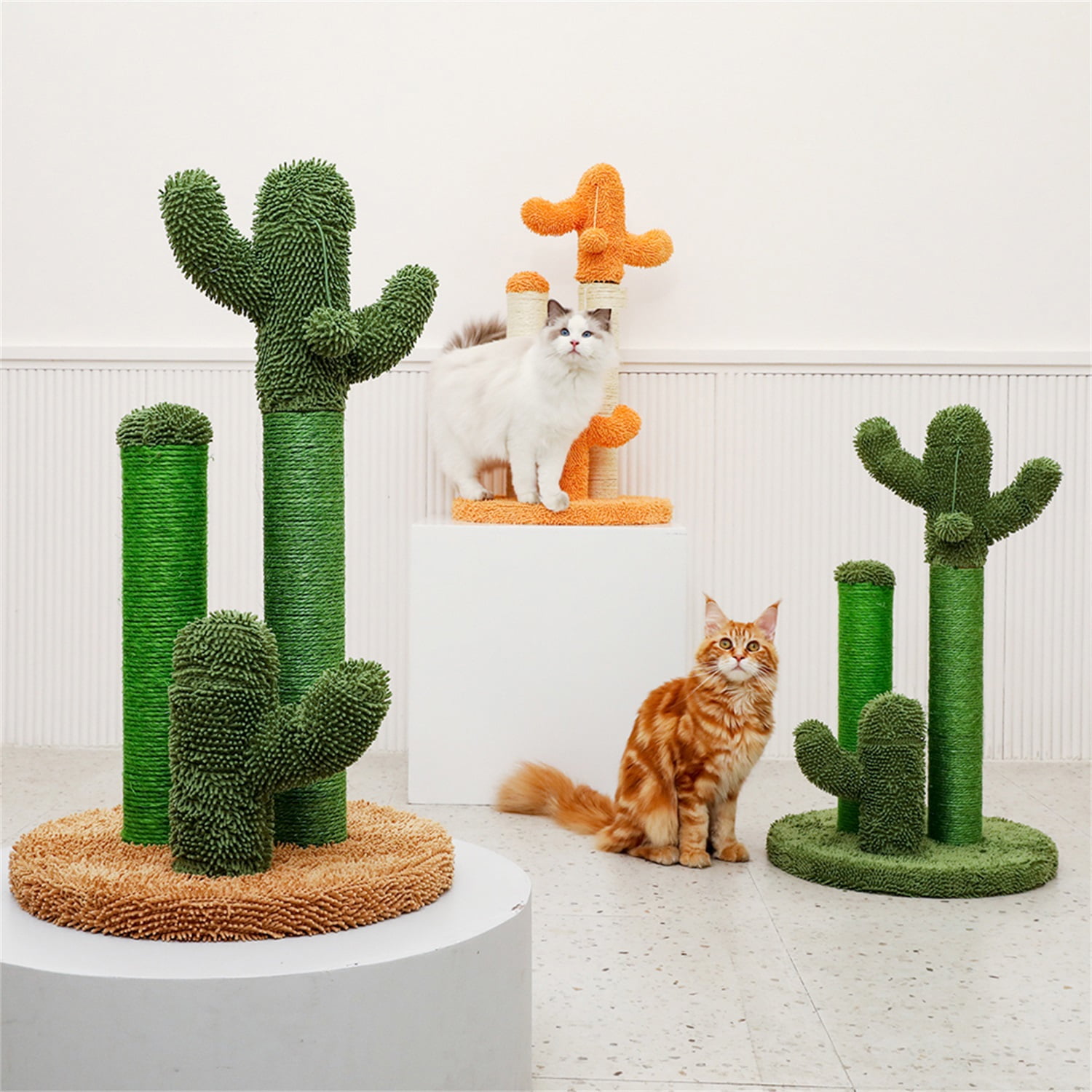 Pefilos 20" Cat Scratching Post, Cactus Cat Scratcher Post for Indoor Cats Claw Scratcher, Cat Tree Small Kitten , Green M Pefilos 20" Cat Scratching Post, Cactus Cat Scratcher Post for Indoor Cats Claw Scratcher, Cat Tree Small Kitten , Green M
