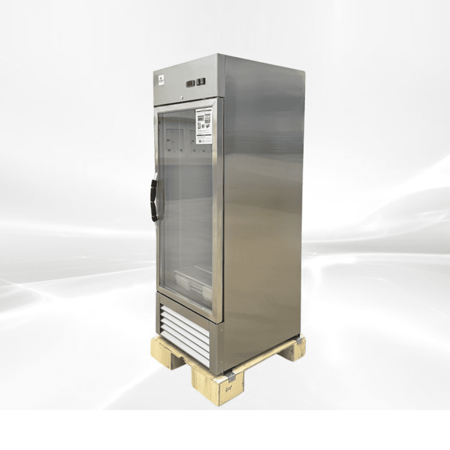 Cooler Depot Commercial Refrigerator 27 /2 inch , 20 cu.ft, Glass Door Stainless Steel Frame Merchandiser, NSF Certified