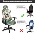 thumbnail image 6 of SCRAWLGOD Bohemian Flower Butterfly Blue Beige 4 PCS Gaming Chair Covers Slipcovers Stretchy Gaming Chair Cover Set Anti-Dust Office Desk Chair Cover with Armrest Covers, 6 of 7