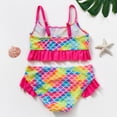 thumbnail image 3 of Hienoo Toddler Girls Bikini Swimsuit Scales Ruffle Bathing Suit Quick Dry Swimwear, 3 of 5
