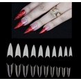 thumbnail image 1 of Stiletto Nail Tips Acrylic Full Cover 500PCS Sharp Nails Short 10 Sizes Artificial False Nails with Bag (Natural), 1 of 7