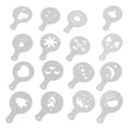 thumbnail image 2 of Ounissouiy Paquete de 16 moldes de modelo de impresión de café, plantilla de aerosol de espuma, accesorios de café Juegos de servir café y té, 2 of 6